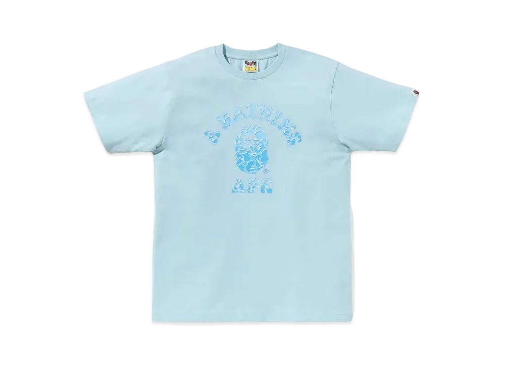 A BATHING APE ABC Sea Surface Camo College Tee "Sax"
