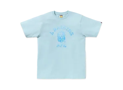 A BATHING APE ABC Sea Surface Camo College Tee "Sax"