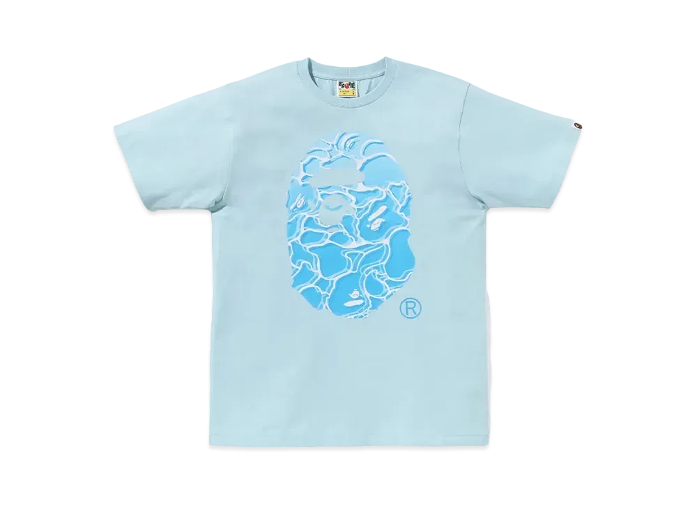 A BATHING APE ABC Sea Surface Camo Ape Head Tee "Sax"