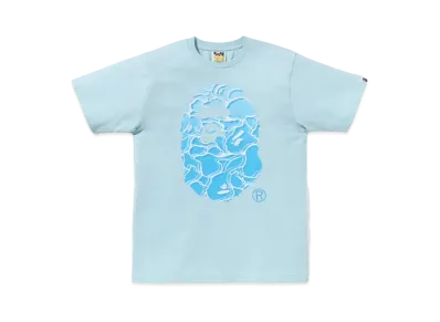 A BATHING APE ABC Sea Surface Camo Ape Head Tee "Sax"
