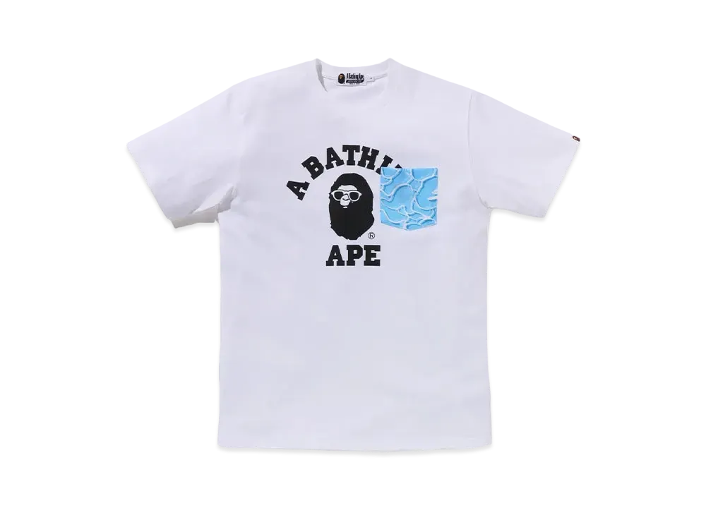 A BATHING APE ABC Sea Surface Camo Pocket College Tee "White"