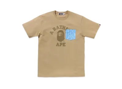 A BATHING APE ABC Sea Surface Camo Pocket College Tee "Beige"