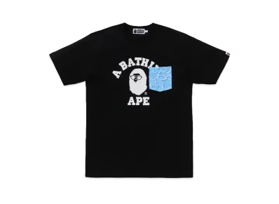 A BATHING APE ABC Sea Surface Camo Pocket College Tee "Black"
