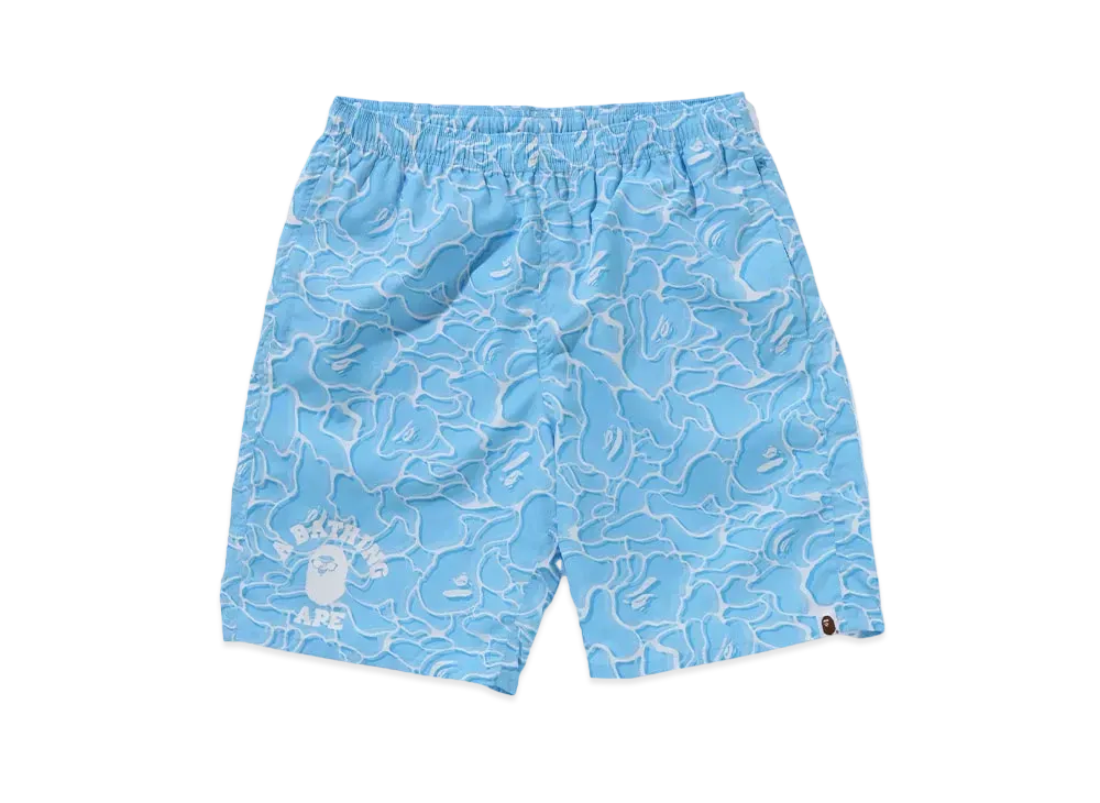 A BATHING APE ABC Sea Surface Camo Beach Shorts "Blue"