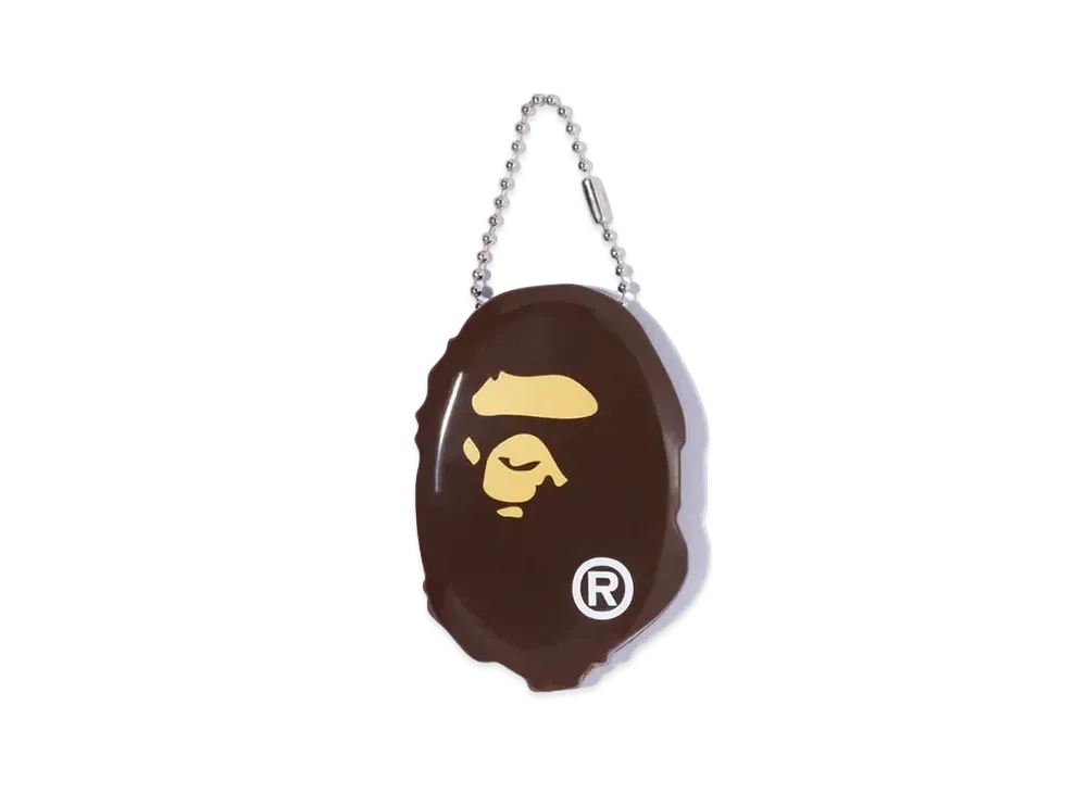 A BATHING APE Ape Head Coin Case "Brown"
