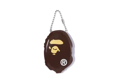 A BATHING APE Ape Head Coin Case "Brown"