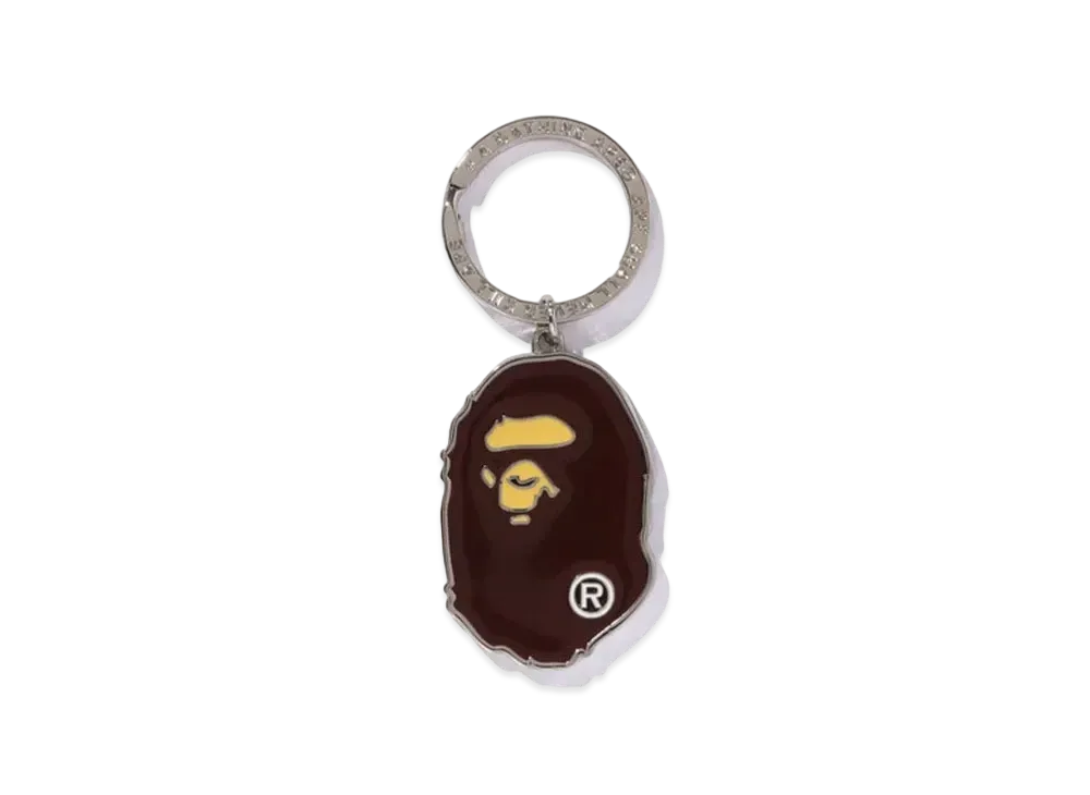 A BATHING APE Ape Head Metal Keychain "Brown"
