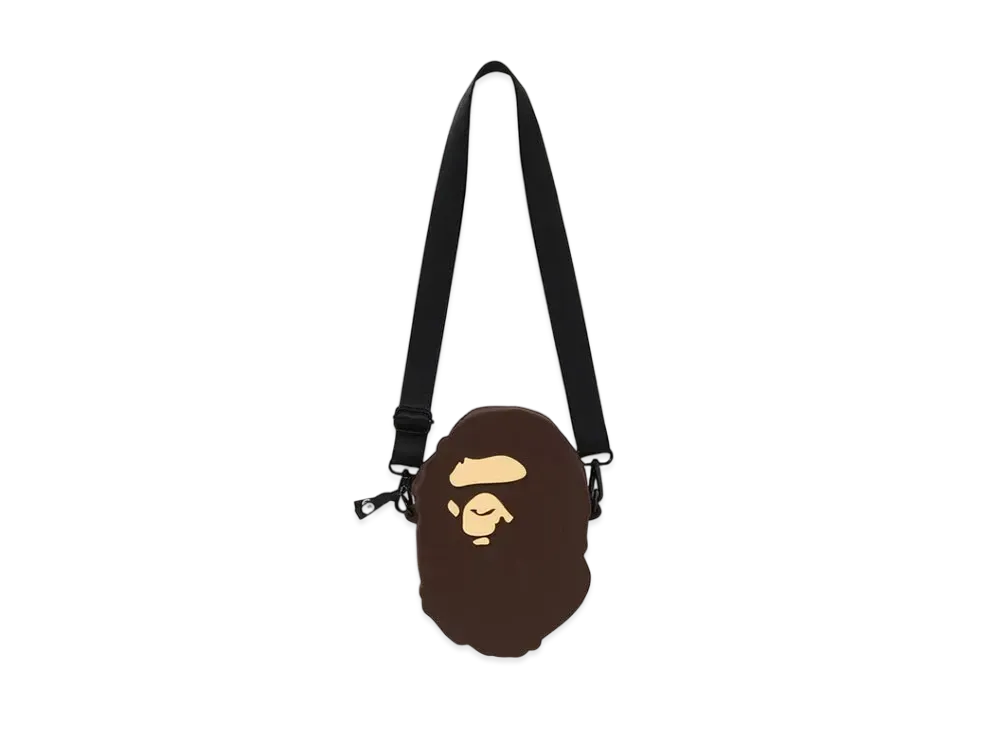 A BATHING APE Ape Head Silicon Shoulder Bag "Brown"