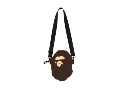 A BATHING APE Ape Head Silicon Shoulder Bag "Brown"