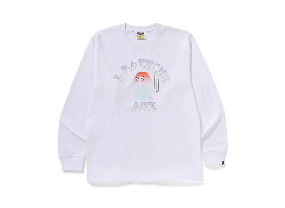 A BATHING APE Kabuki Head LS Tee "White"
