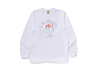 A BATHING APE Kabuki Head LS Tee "White"