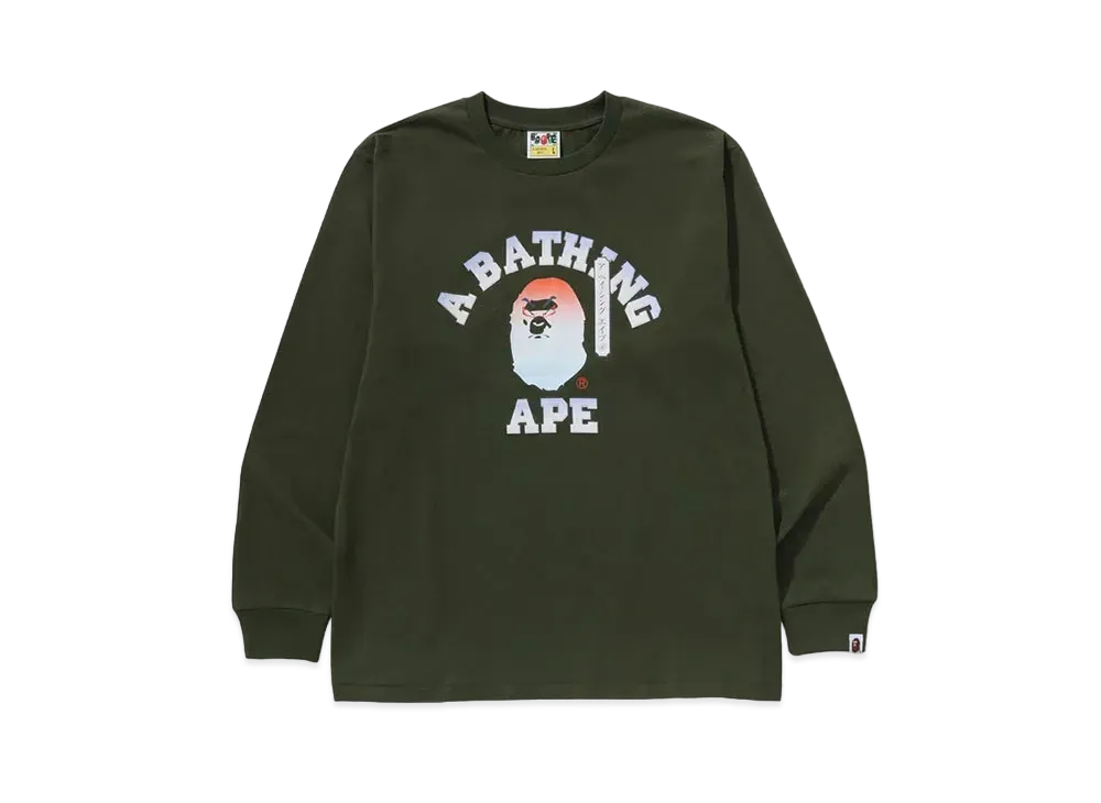 A BATHING APE Kabuki Head LS Tee "Olivedrab"