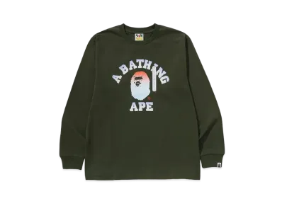A BATHING APE Kabuki Head LS Tee "Olivedrab"