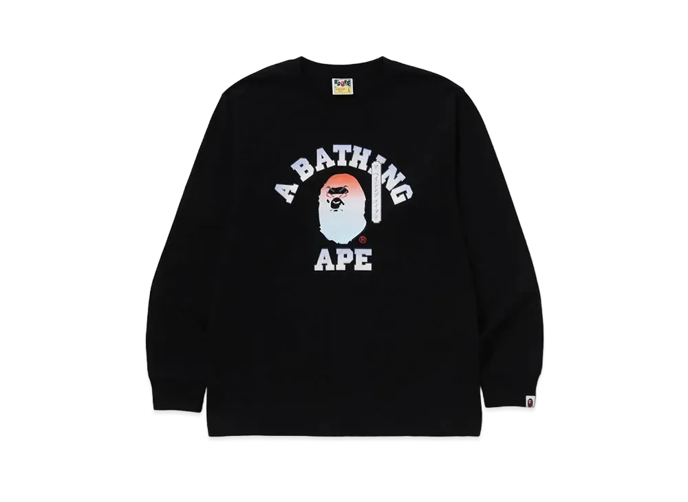 A BATHING APE Kabuki Head LS Tee "Black"