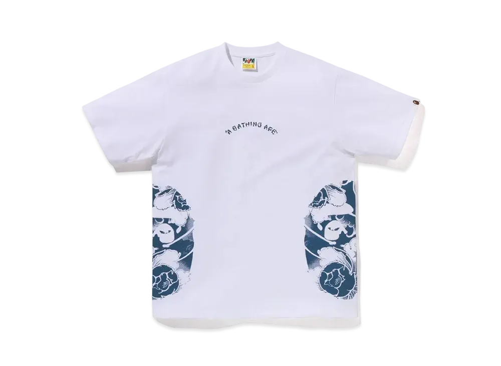 A BATHING APE Japanese Tattoo Side Big Ape Head Tee "White"