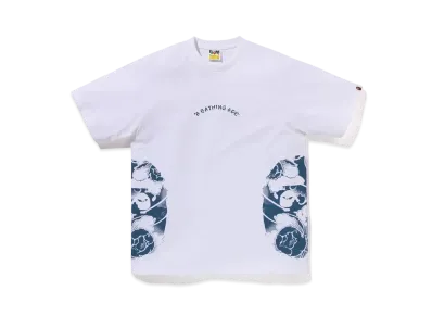 A BATHING APE Japanese Tattoo Side Big Ape Head Tee "White"