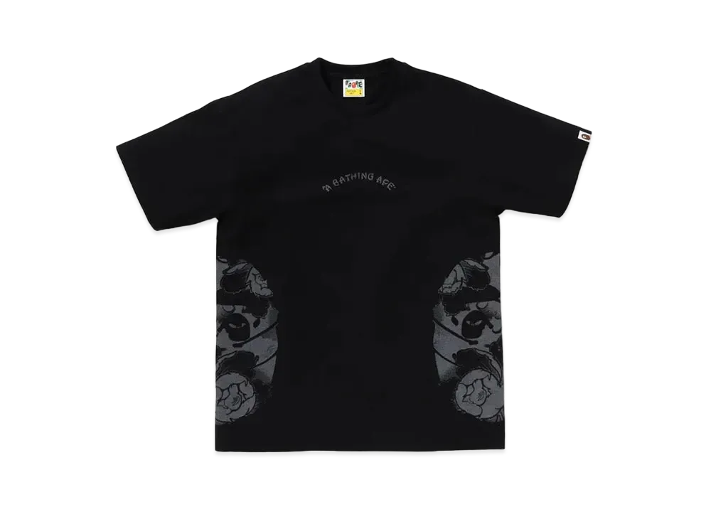 A BATHING APE Japanese Tattoo Side Big Ape Head Tee "Black"