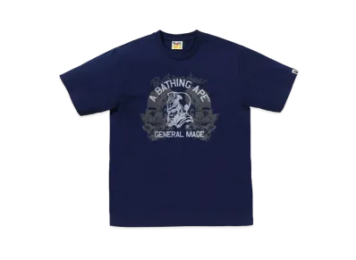 A BATHING APE Japanese Tattoo On General Tee "Navy"