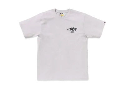 A BATHING APE Embroidery Style Souvenir Logo Tee "Gray"