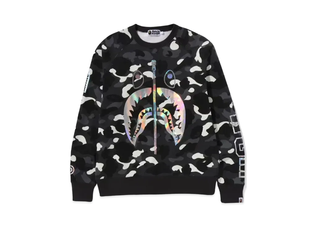 A BATHING APE Shark Crewneck "Black"