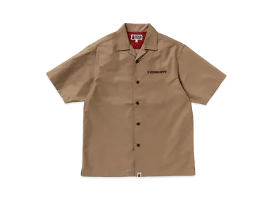 A RISING BAPE Dragon Embroidery Open Collar Shirt "Beige"
