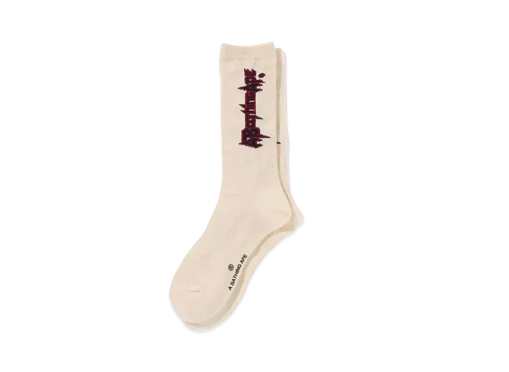 A BATHING APE Multi Logo Long Socks "White"