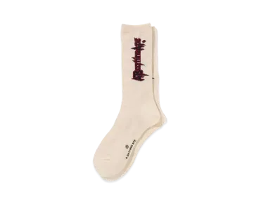 A BATHING APE Multi Logo Long Socks "White"