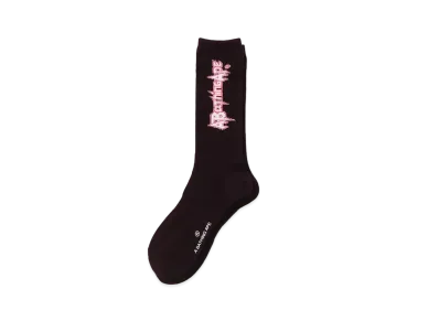 A BATHING APE Multi Logo Long Socks "Burgundy"