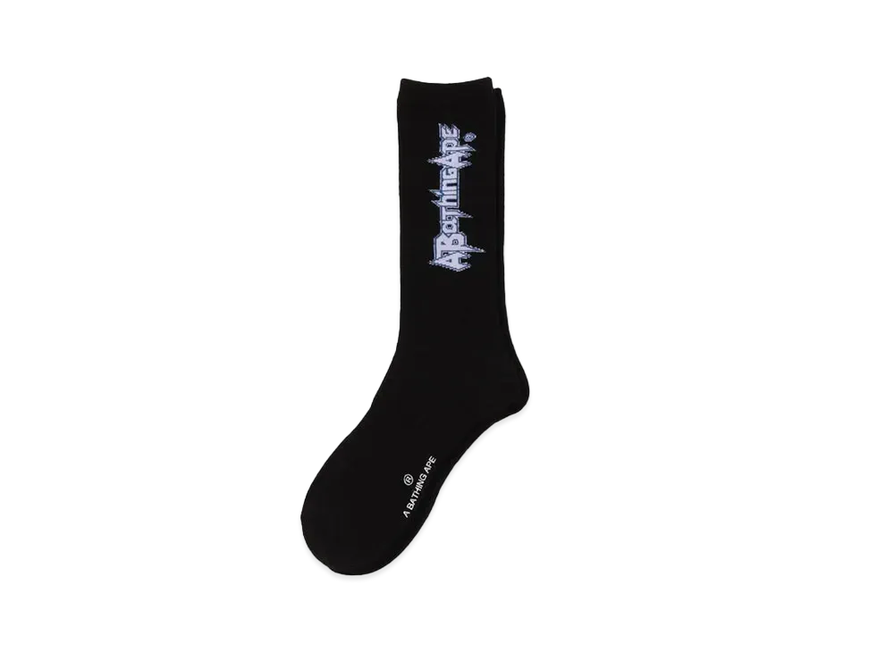 A BATHING APE Multi Logo Long Socks "Black"