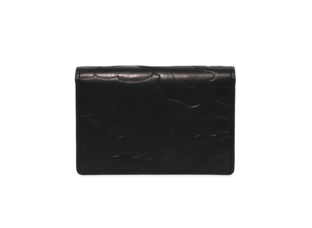 A BATHING APE Embossed Leather Business Card Case "Black"