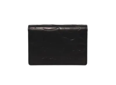 A BATHING APE Embossed Leather Business Card Case "Black"