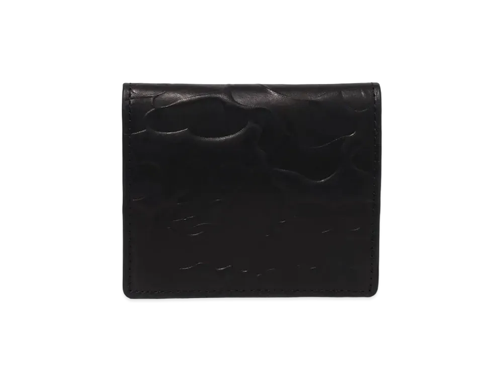 A BATHING APE Embossed Leather Mini Wallet "Black"