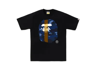 A BATHING APE Color Camo Transform Big Ape Head Tee "Black/Navy"