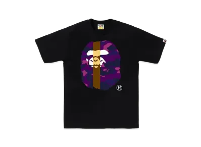 A BATHING APE Color Camo Transform Big Ape Head Tee "Black/Purple"