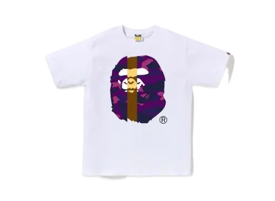 A BATHING APE Color Camo Transform Big Ape Head Tee "White/Purple"