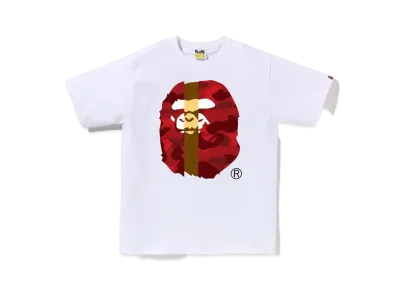 A BATHING APE Color Camo Transform Big Ape Head Tee "White/Red"