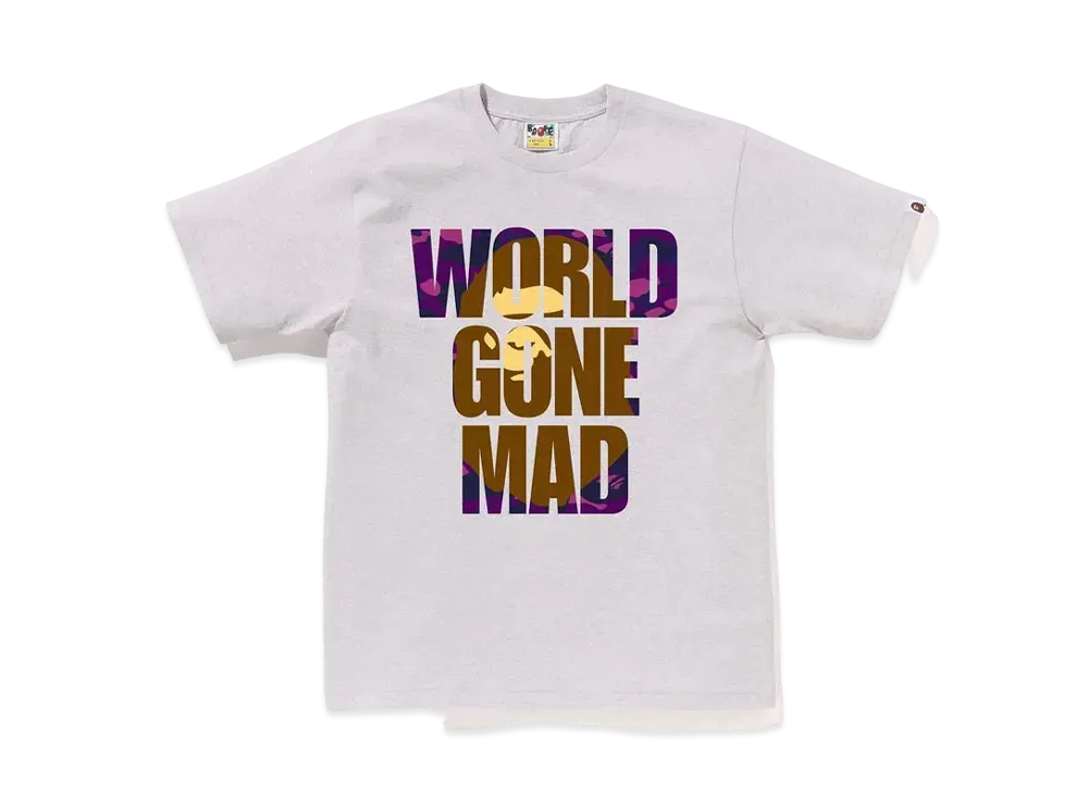 A BATHING APE Color Camo WGM Ape Head Overlap Tee "Gray"