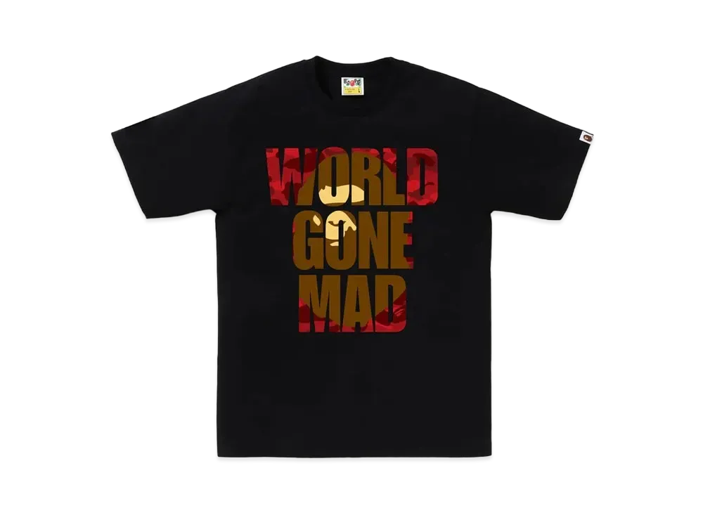 A BATHING APE Color Camo WGM Ape Head Overlap Tee "Black"