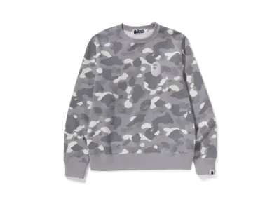 A BATHING APE Large Ape Head Crewneck "Gray"