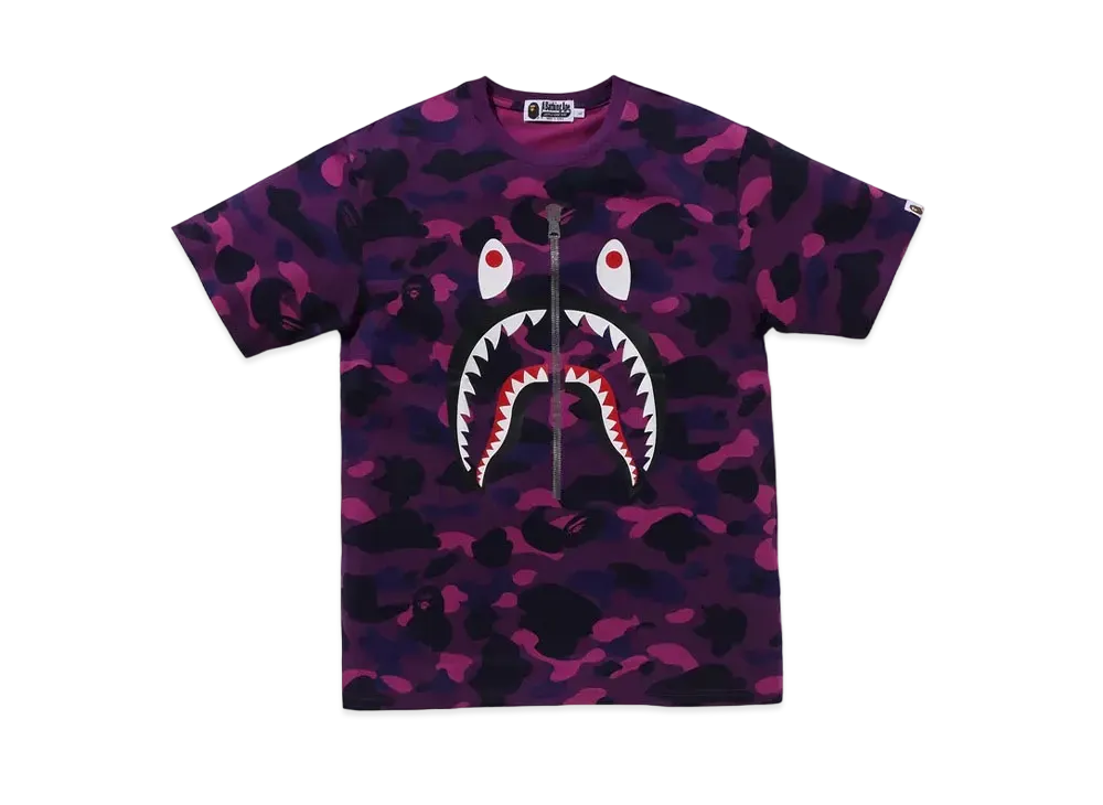 A BATHING APE Color Camo Shark Tee "Purple"