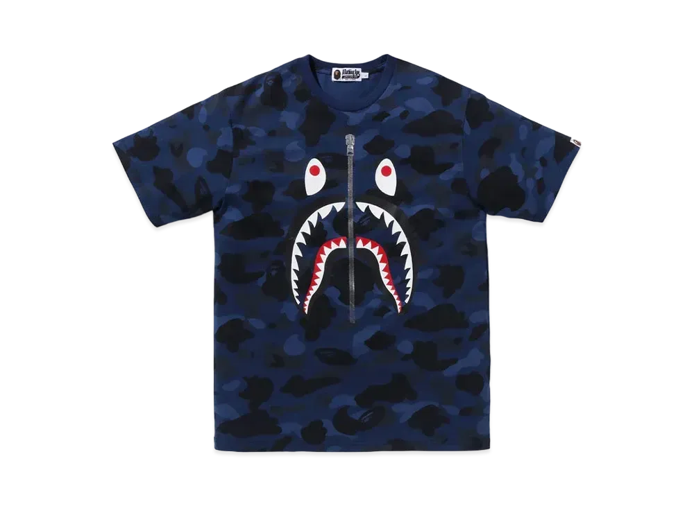 A BATHING APE Color Camo Shark Tee "Blue"