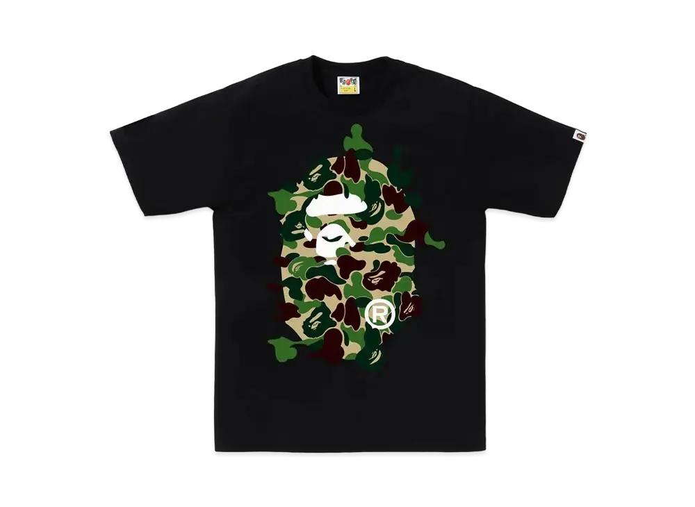 A BATHING APE ABC Camo Rebuild Big Ape Head Tee "Black/Green"