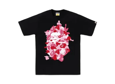 A BATHING APE ABC Camo Rebuild Big Ape Head Tee "Black/Pink"