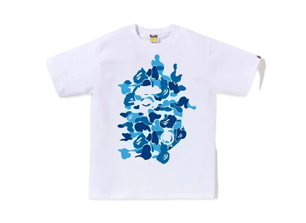 A BATHING APE ABC Camo Rebuild Big Ape Head Tee "White/Blue"