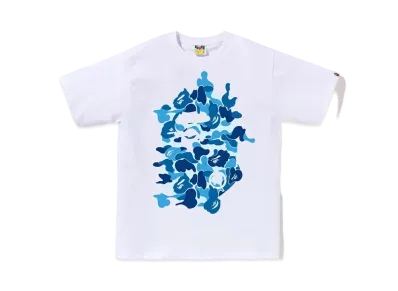 A BATHING APE ABC Camo Rebuild Big Ape Head Tee "White/Blue"