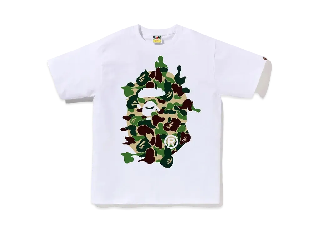 A BATHING APE ABC Camo Rebuild Big Ape Head Tee "White/Green"