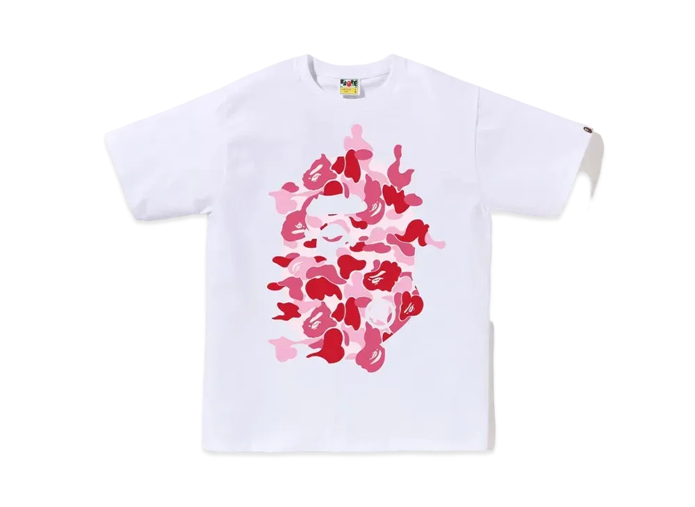 A BATHING APE ABC Camo Rebuild Big Ape Head Tee "White/Pink"