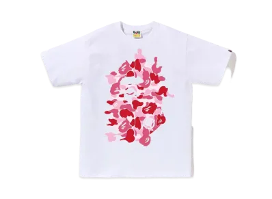 A BATHING APE ABC Camo Rebuild Big Ape Head Tee "White/Pink"