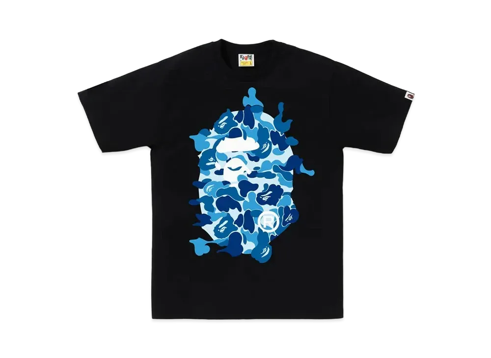 A BATHING APE ABC Camo Rebuild Big Ape Head Tee "Black/Blue"