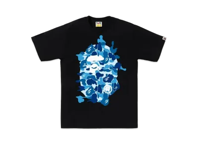 A BATHING APE ABC Camo Rebuild Big Ape Head Tee "Black/Blue"
